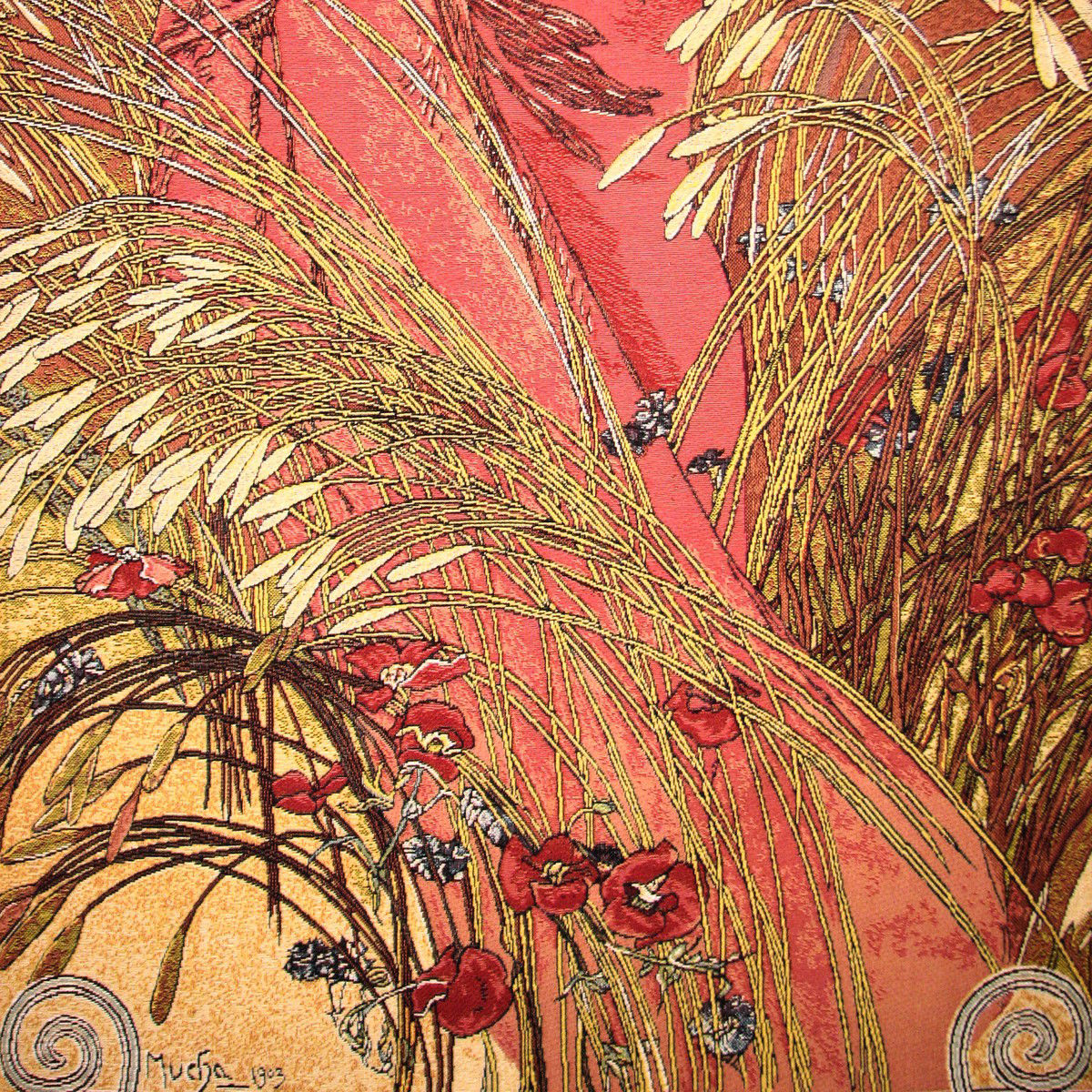 Detail Wandkleed Mucha Zomer