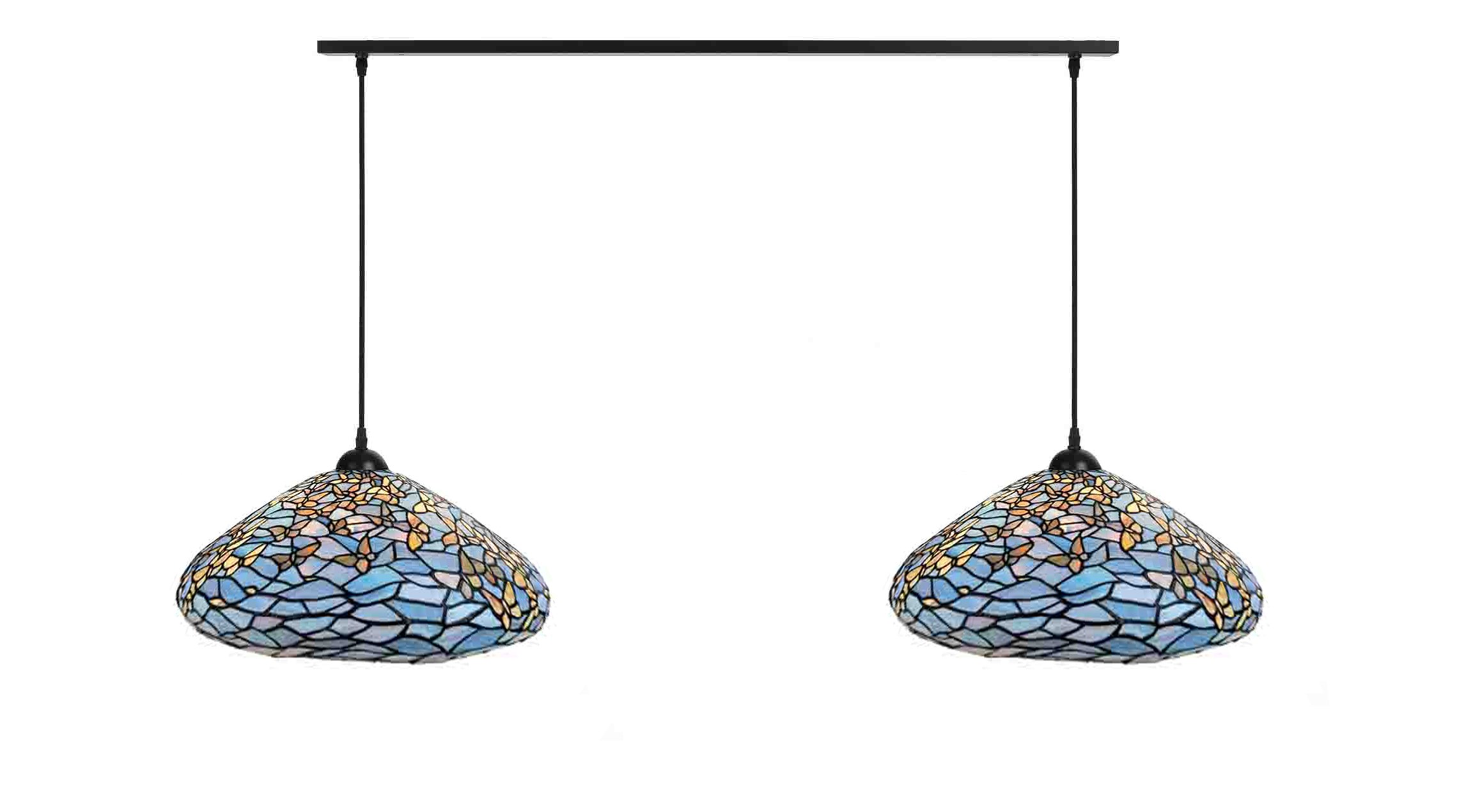 2 x Tiffany Fly Away aan plafondbalk