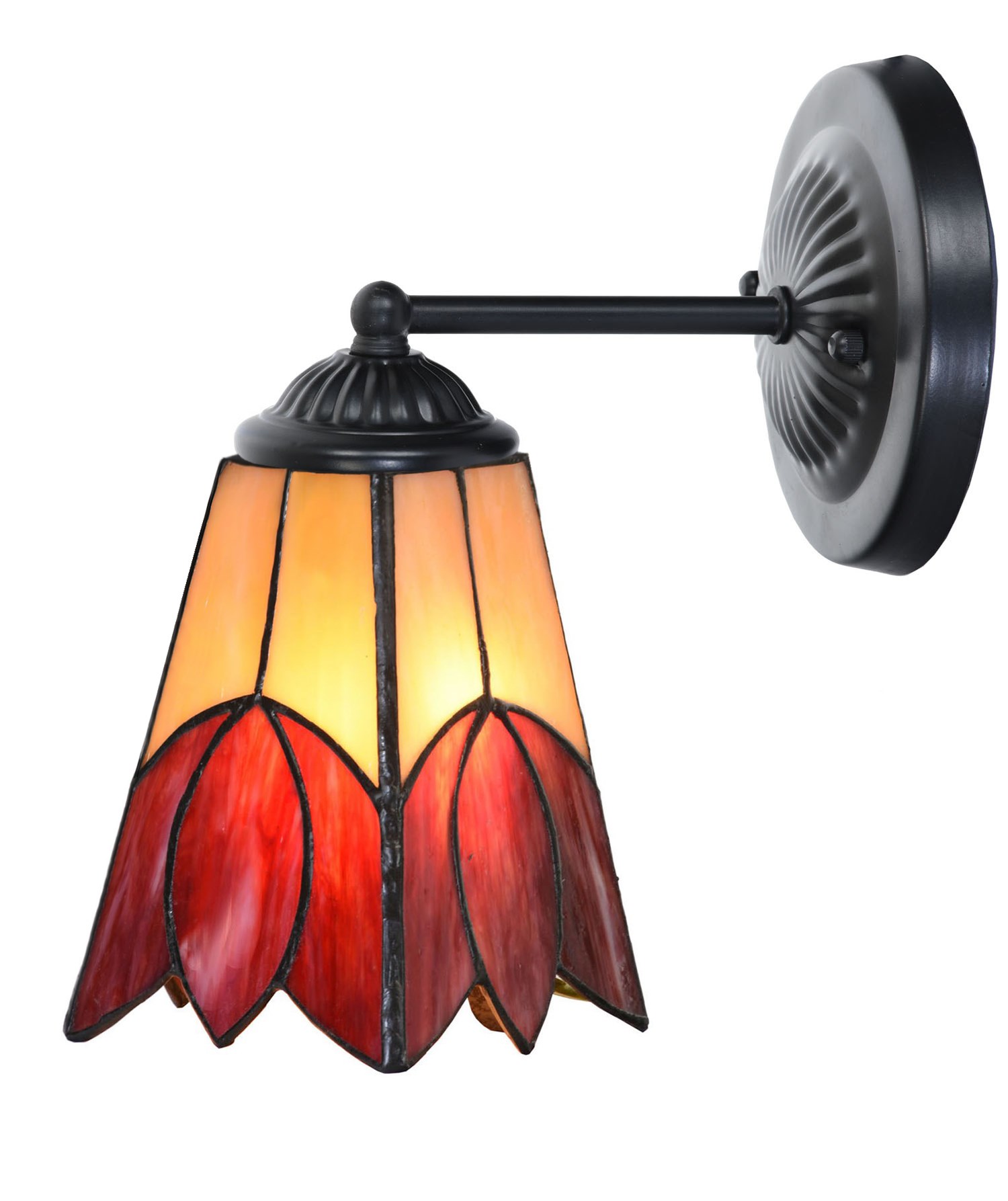 Tiffany wandlamp zwart met Fleur de Vanneau 
