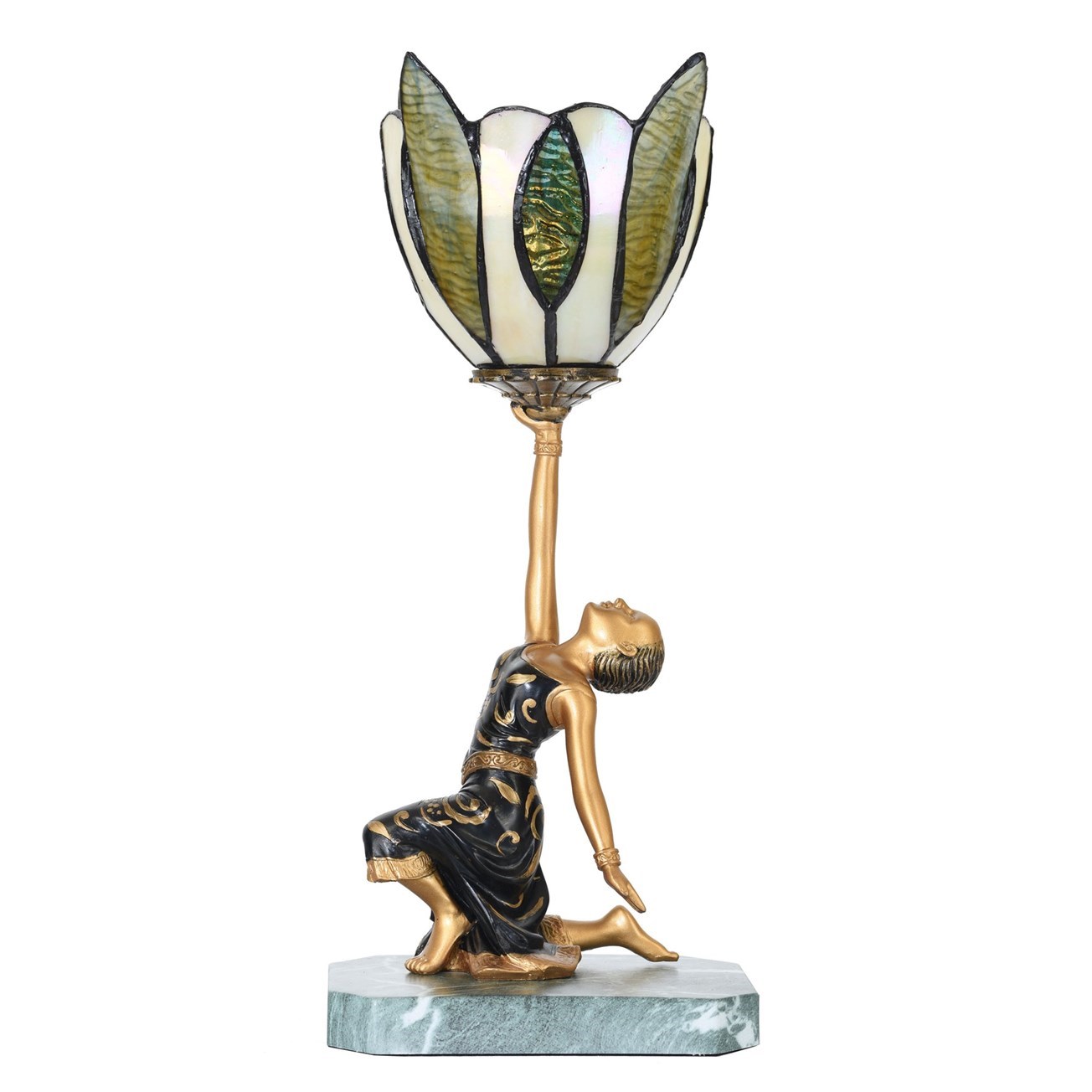 Tiffany tafellamp Golden Art Deco Lady
