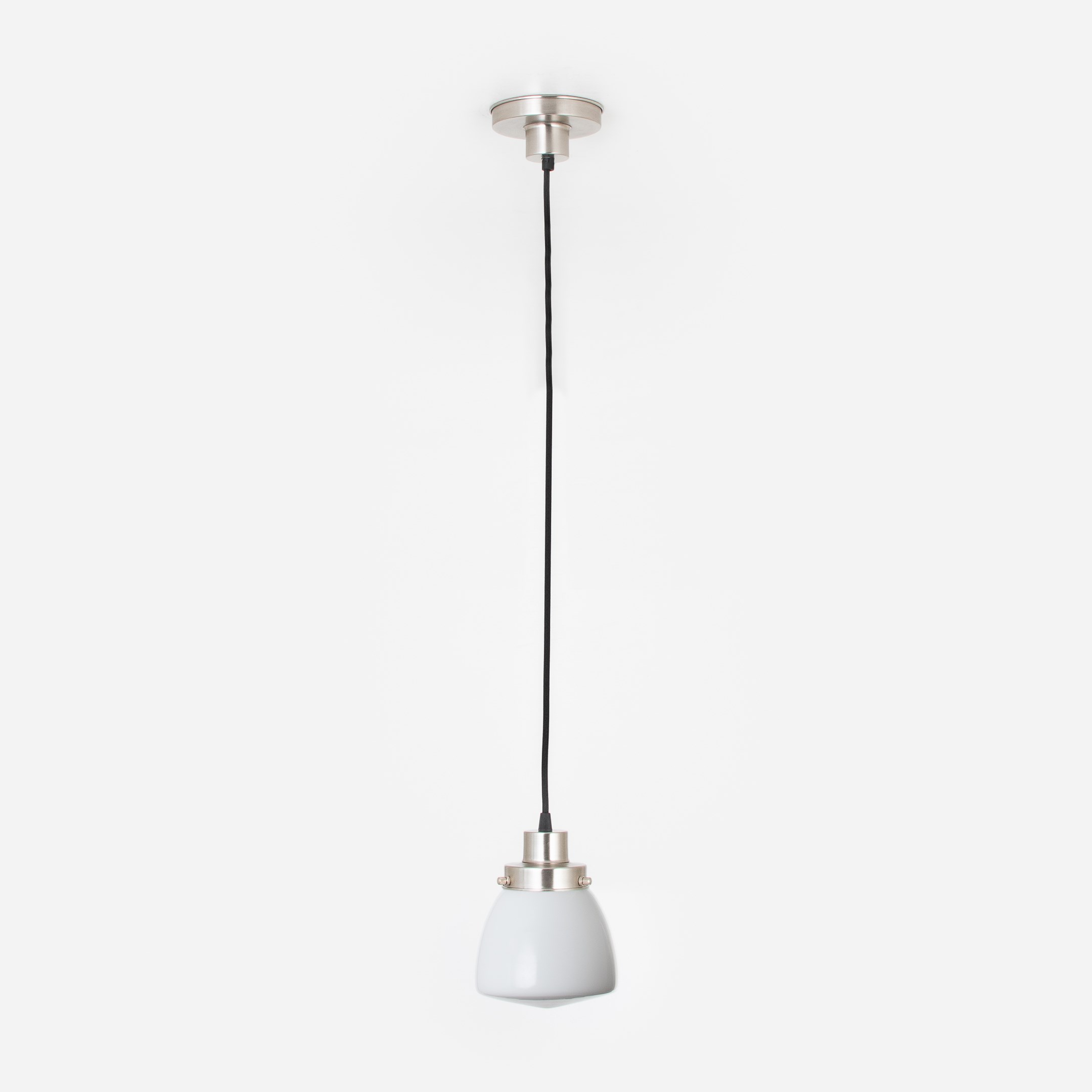 Hanglamp aan snoer Schoolbol Small 20's Matnikkel