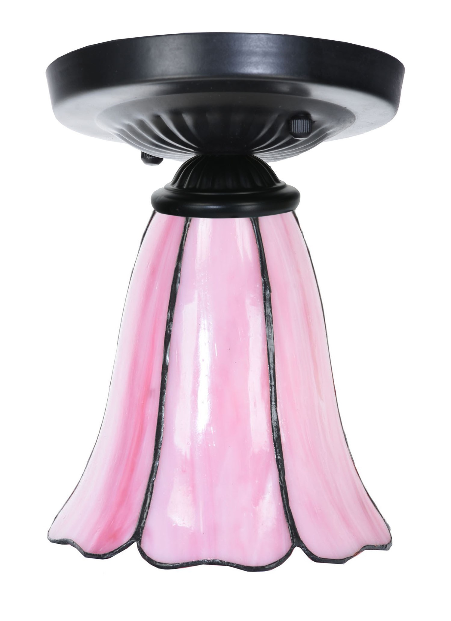 Tiffany plafonnière zwart met Liseron Pink