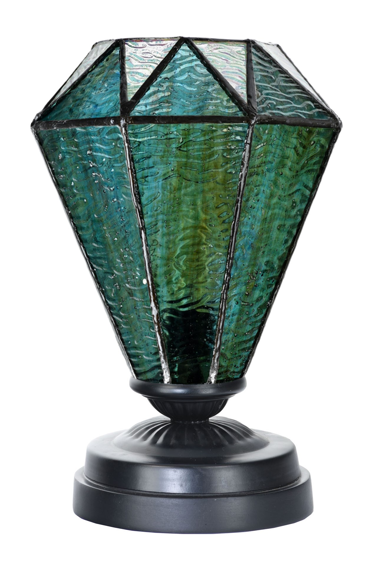 Tiffany lage tafellamp zwart met Arata Green