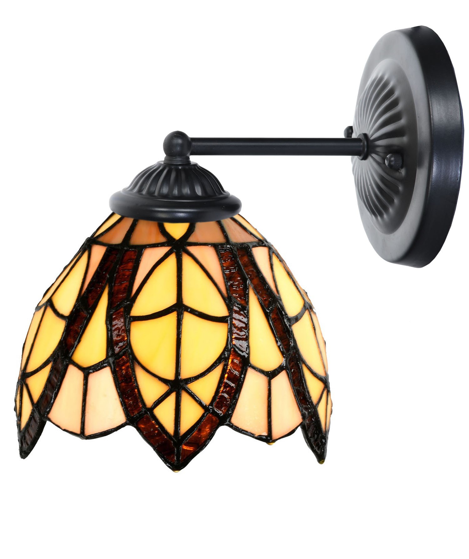 Tiffany wandlamp zwart met Flow Souplesse Small