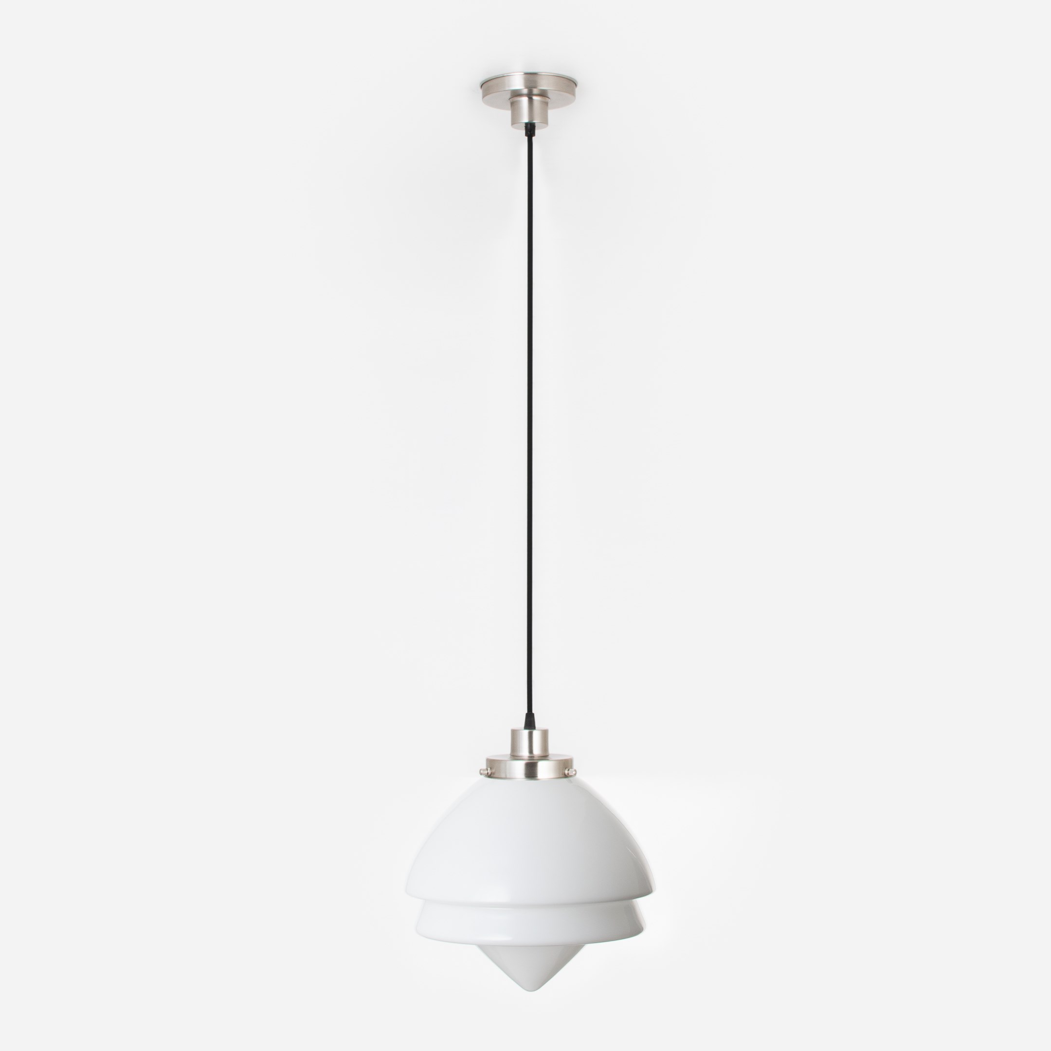 Hanglamp aan snoer Art Deco Punt Large 20's Matnikkel
