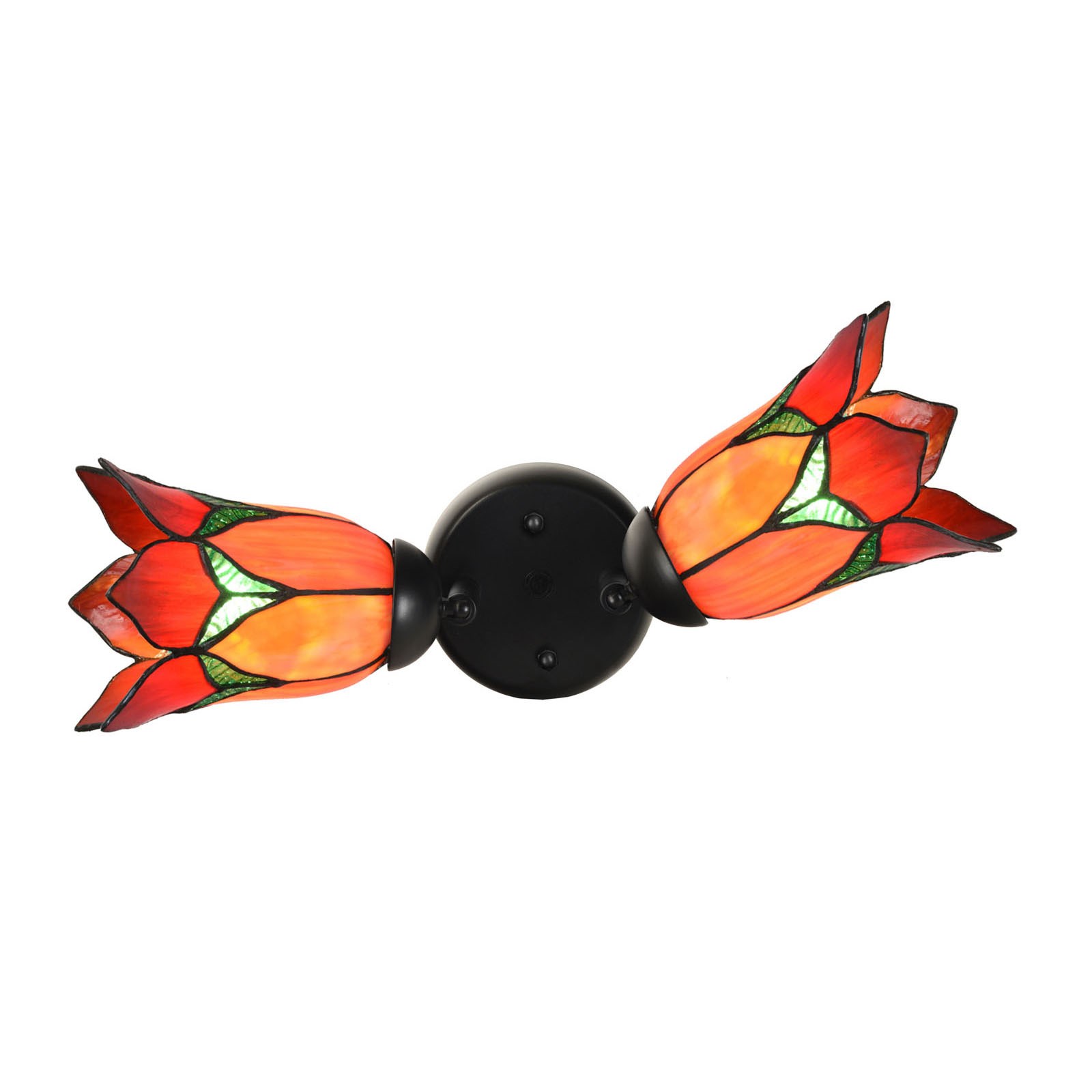 Dubbele spot Zwart met Lovely Flower Red