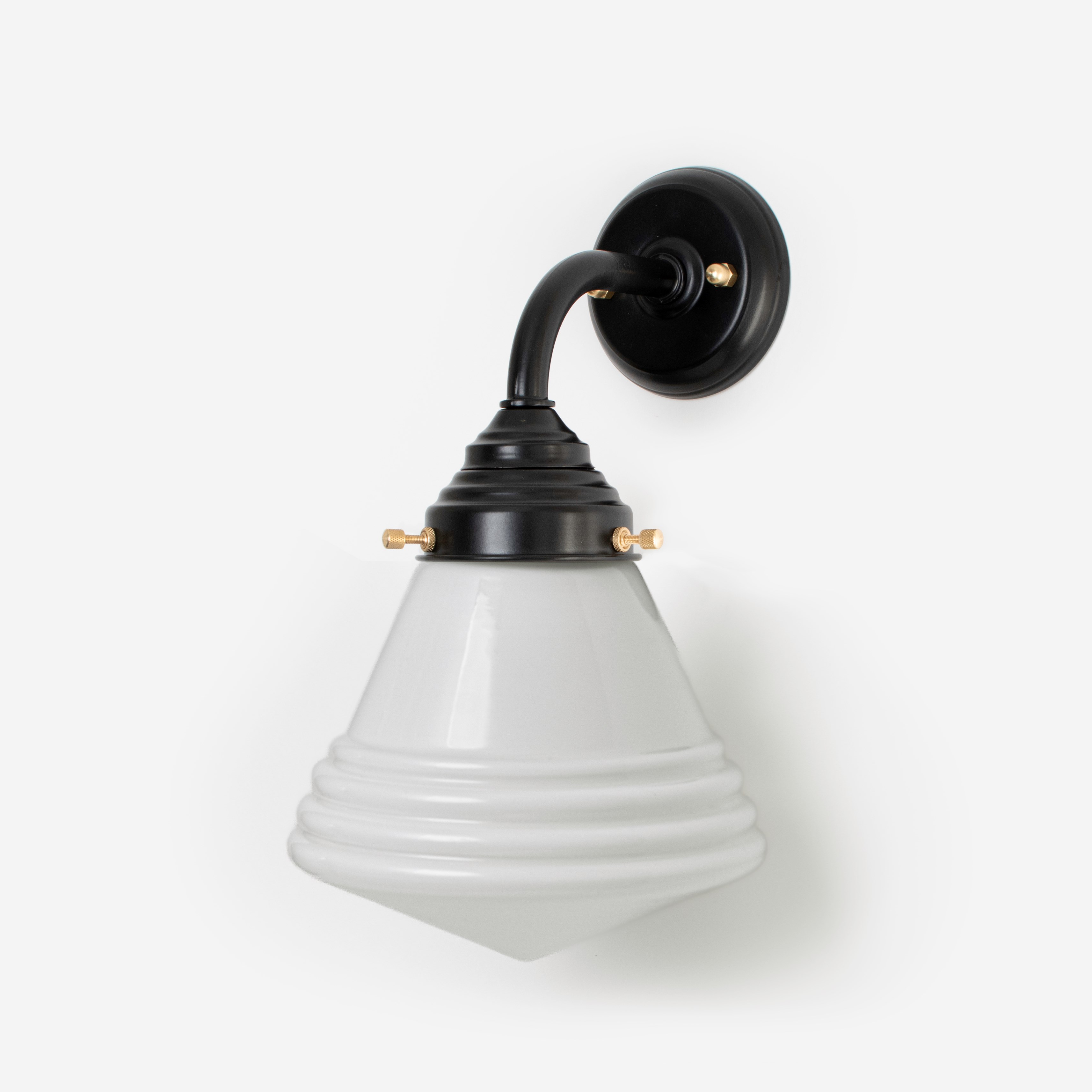Buitenlamp - Wandlamp Luxe School Small Curve Zwart