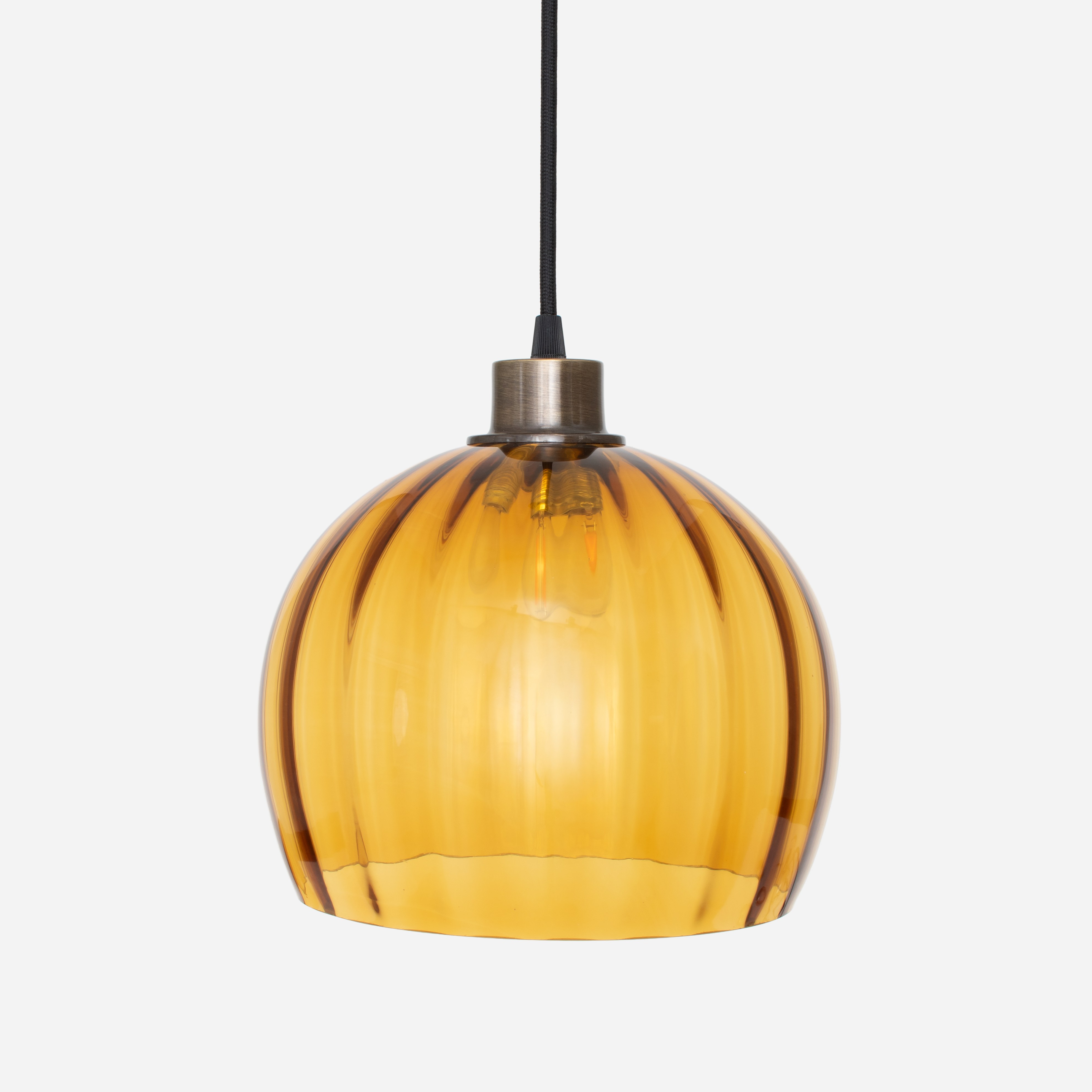 Hanglamp aan snoer Calabash Large Amber 20's Brons