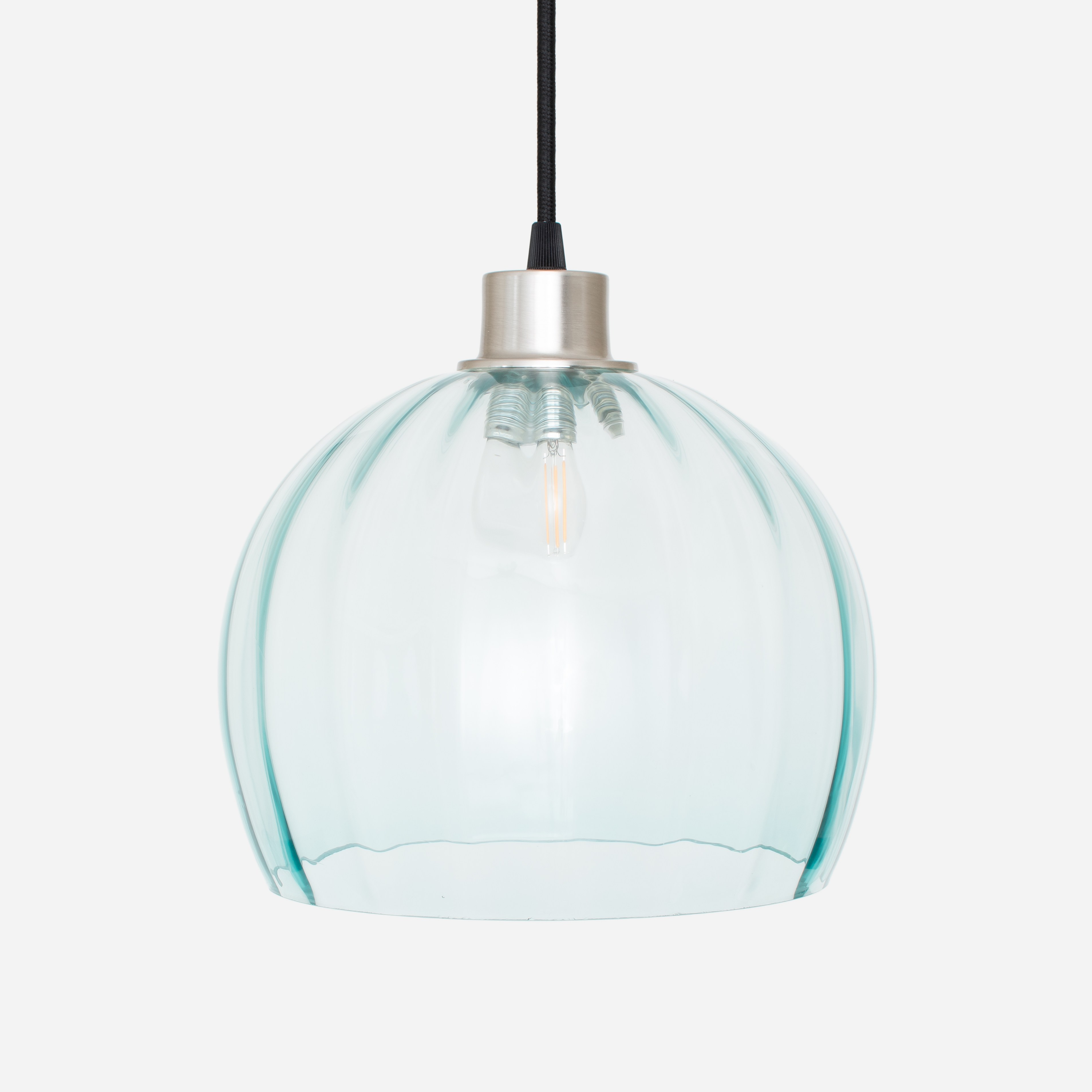 Hanglamp aan snoer Calabash Large Blue Ballet 20's Matnikkel