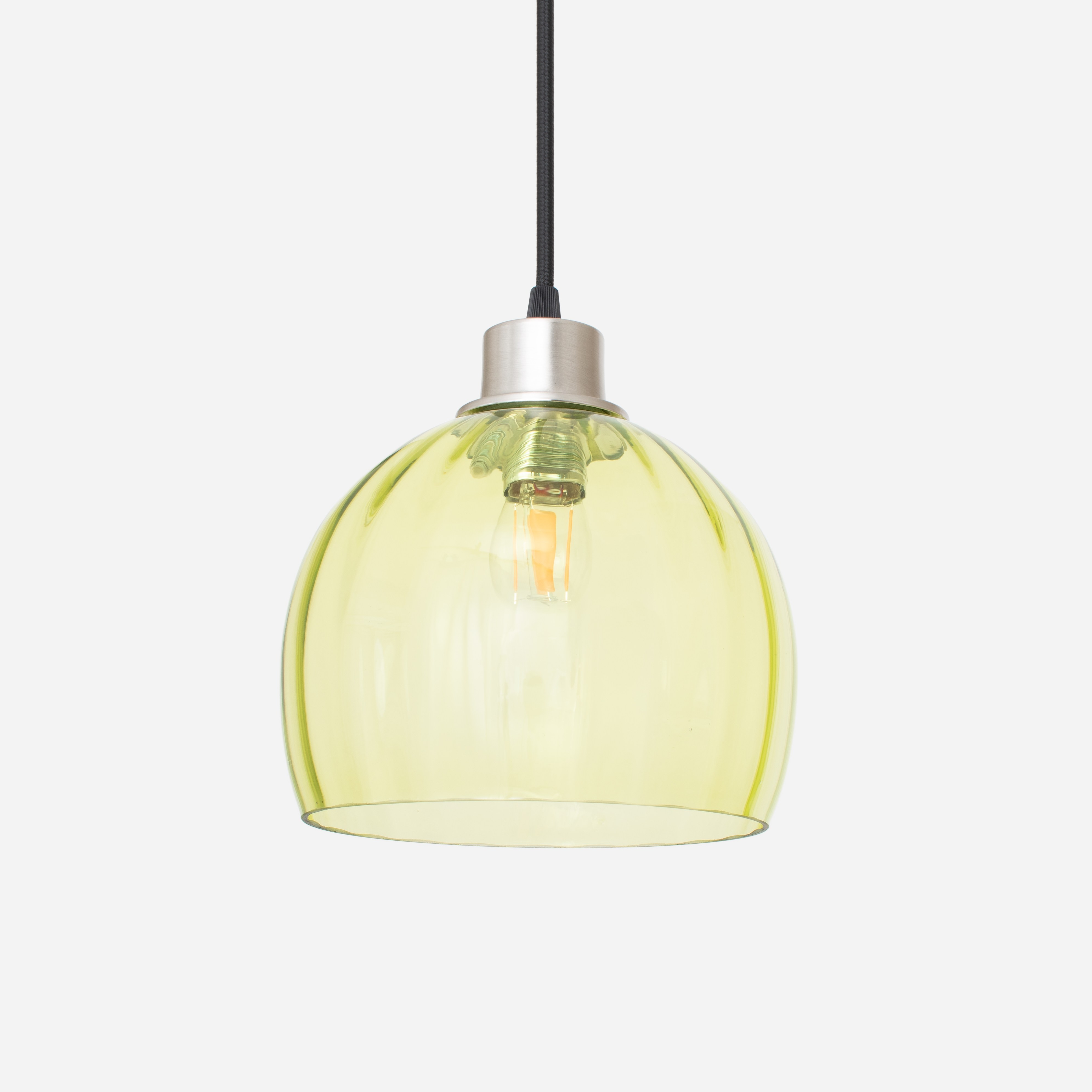 Hanglamp aan snoer Calabash Medium Anika Green 20's Matnikkel