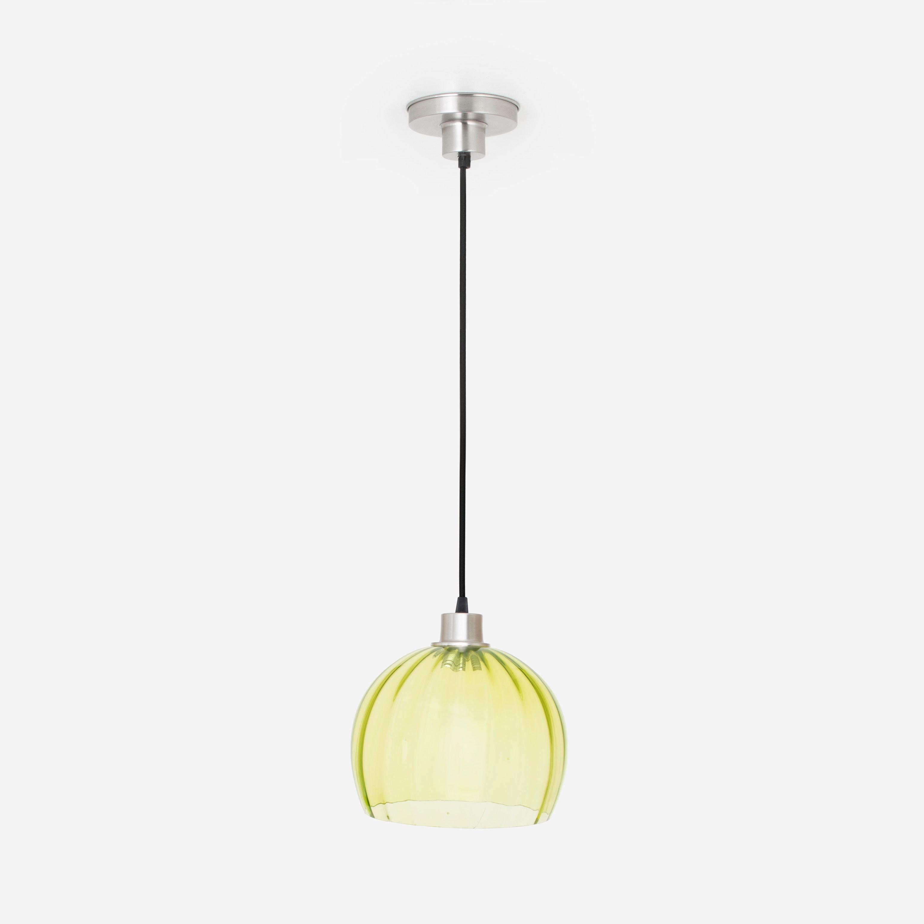 Hanglamp aan snoer Calabash Large Anika Green 20's Matnikkel