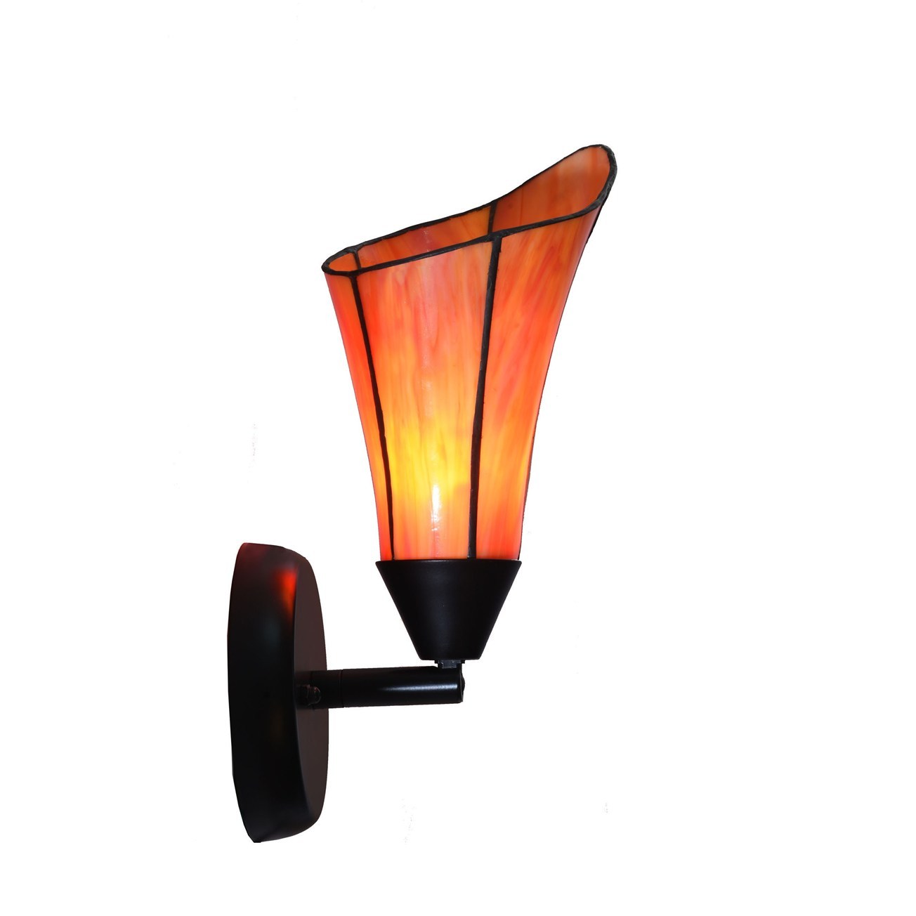 Tiffany Wandlamp kleine Calla rood/oranje
