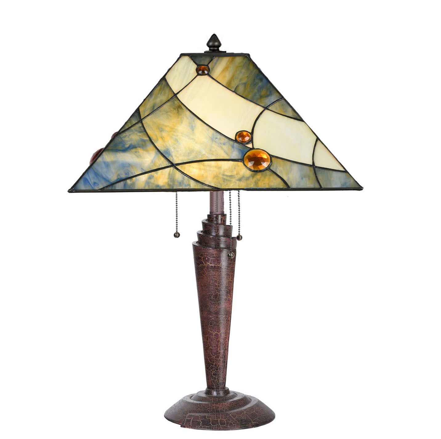 Tiffany Tafellamp Twist met Sky Blue