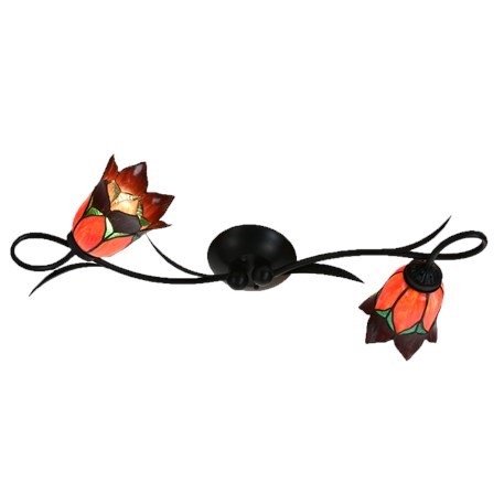 Tiffany Wandlamp/Plafonnière Lovely Flower Red 2