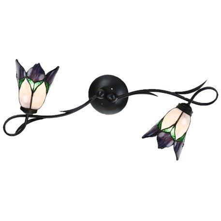 Tiffany Wandlamp/Plafonnière Lovely Flower Purple 2