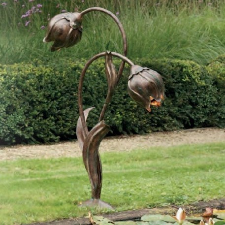 Buitenlamp Jugendstil Bloemknoppen in Metaal 