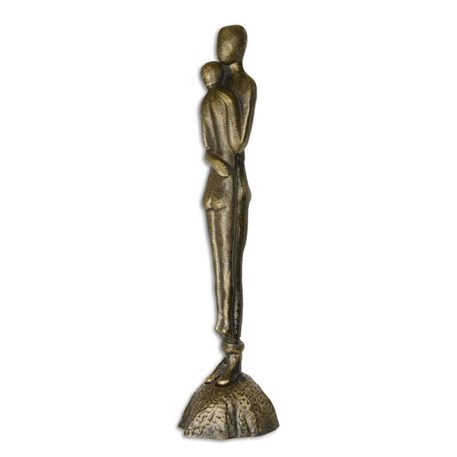 Omhelzend koppel gietijzeren sculptuur